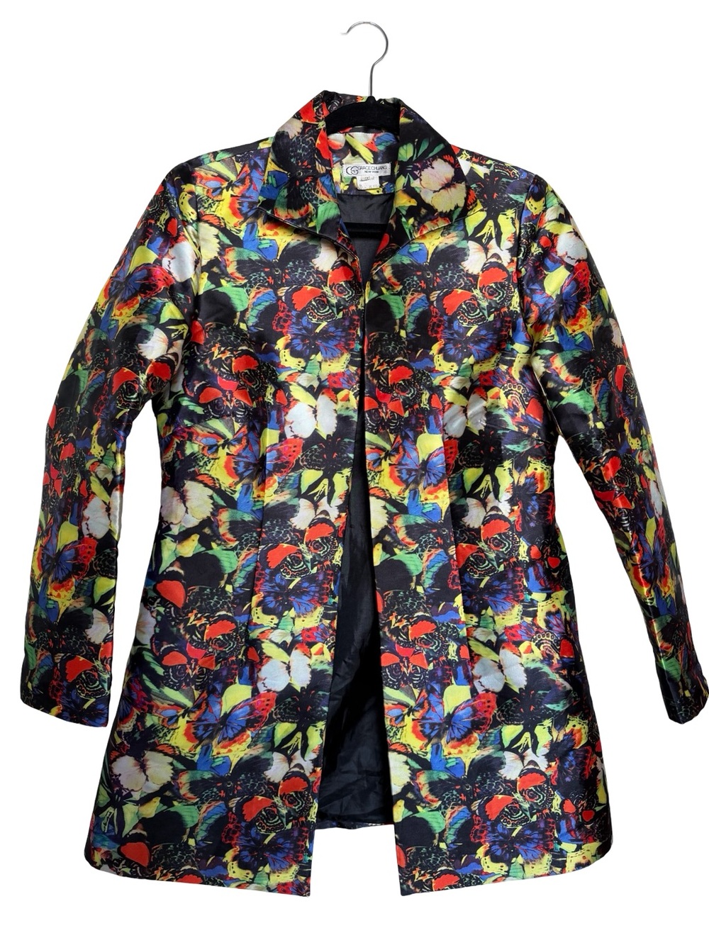 Grace Chuang New York Rare Multicolor Butterfly Women's Floral Butterfly Coat